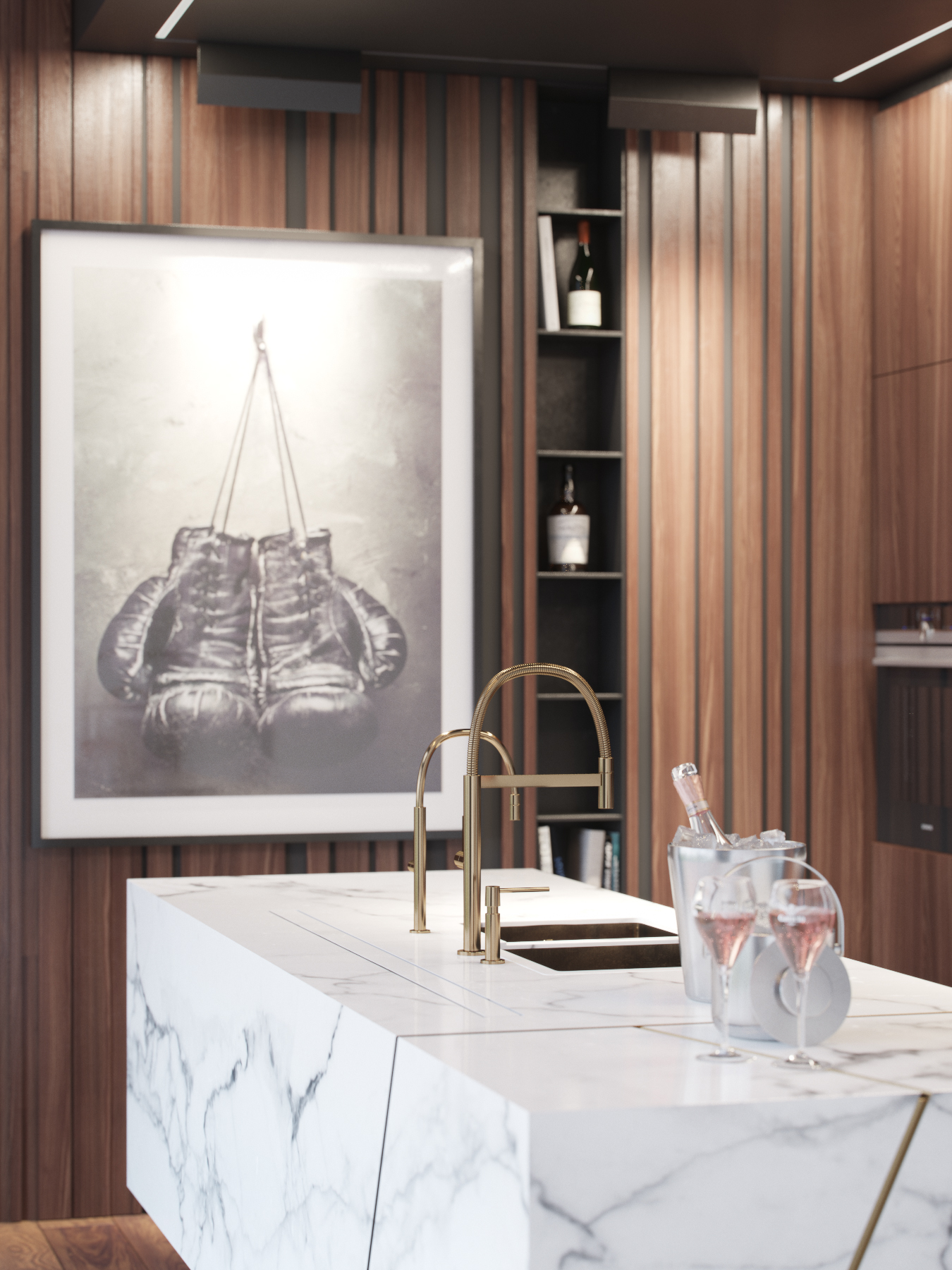 Визуализация интерьера квартиры для холостяка